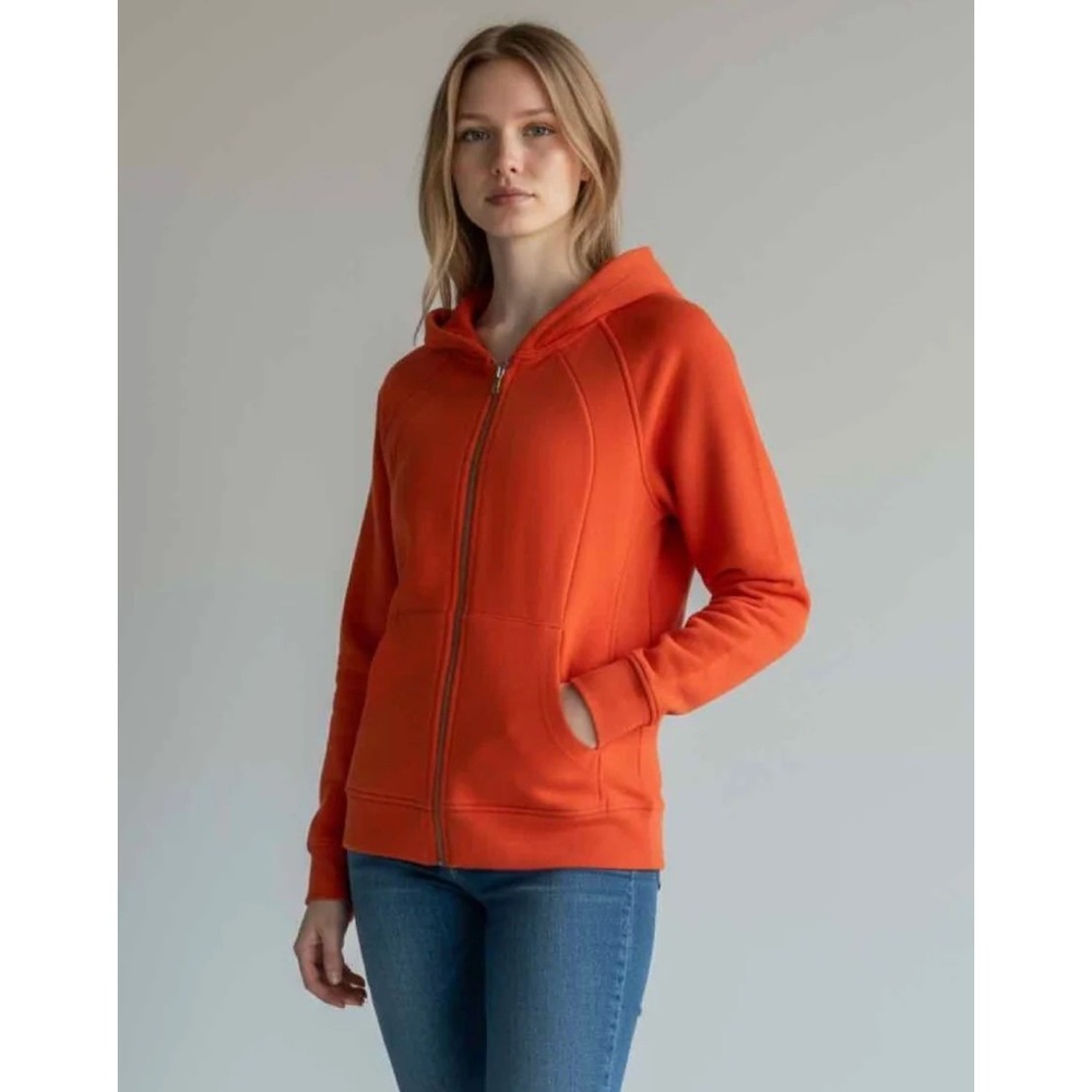 Lululemon Scuba Full-Zip Hoodie Burnt Orange Fleece Jacket Women's Sz 8 CA35801